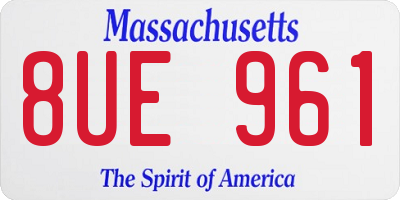 MA license plate 8UE961