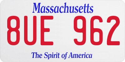 MA license plate 8UE962