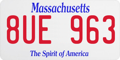 MA license plate 8UE963