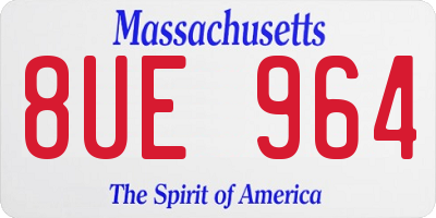 MA license plate 8UE964