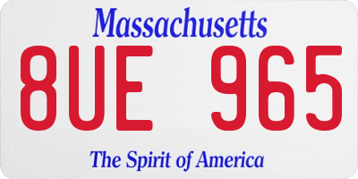 MA license plate 8UE965