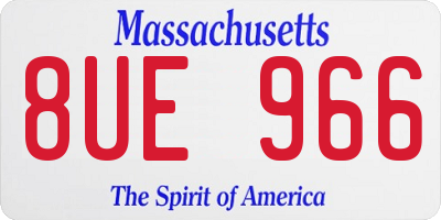 MA license plate 8UE966