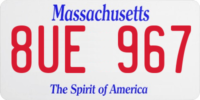 MA license plate 8UE967