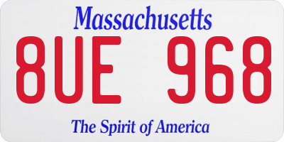 MA license plate 8UE968