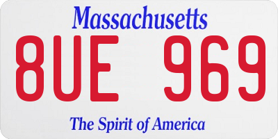 MA license plate 8UE969