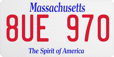 MA license plate 8UE970