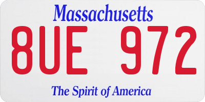 MA license plate 8UE972