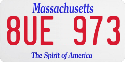 MA license plate 8UE973