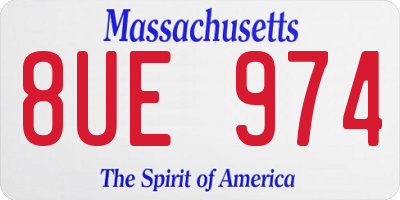 MA license plate 8UE974