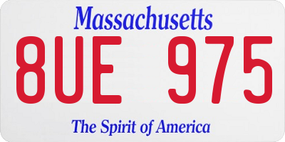 MA license plate 8UE975