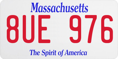 MA license plate 8UE976