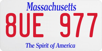 MA license plate 8UE977