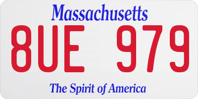 MA license plate 8UE979