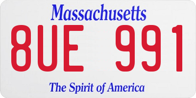 MA license plate 8UE991