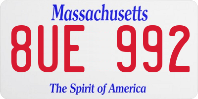 MA license plate 8UE992