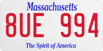 MA license plate 8UE994
