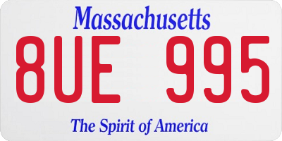 MA license plate 8UE995