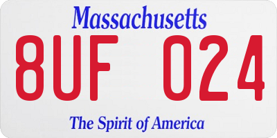 MA license plate 8UF024