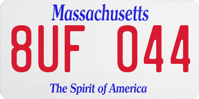 MA license plate 8UF044