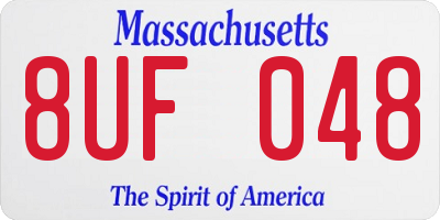 MA license plate 8UF048