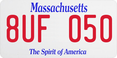 MA license plate 8UF050