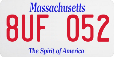 MA license plate 8UF052