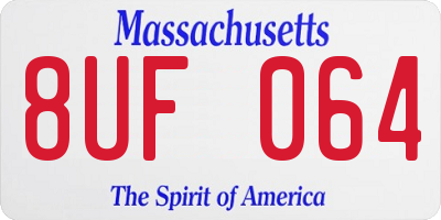 MA license plate 8UF064
