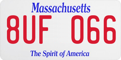 MA license plate 8UF066