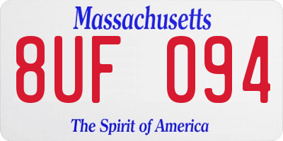 MA license plate 8UF094