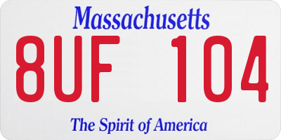 MA license plate 8UF104