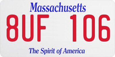 MA license plate 8UF106