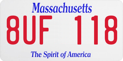 MA license plate 8UF118
