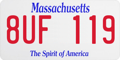 MA license plate 8UF119