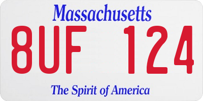 MA license plate 8UF124