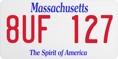 MA license plate 8UF127