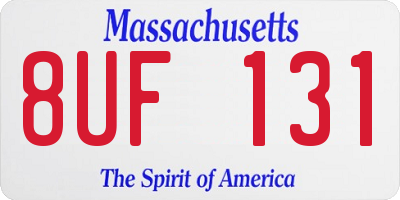 MA license plate 8UF131
