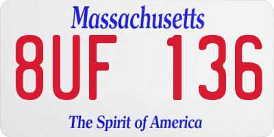 MA license plate 8UF136