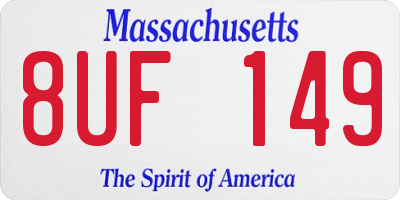 MA license plate 8UF149