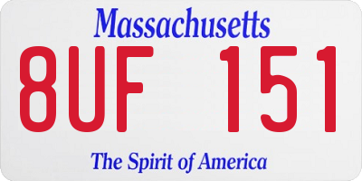MA license plate 8UF151