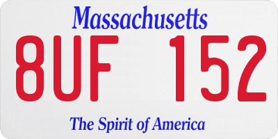 MA license plate 8UF152