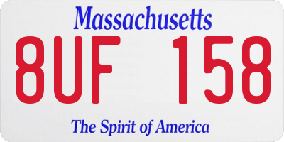 MA license plate 8UF158