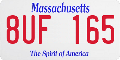 MA license plate 8UF165