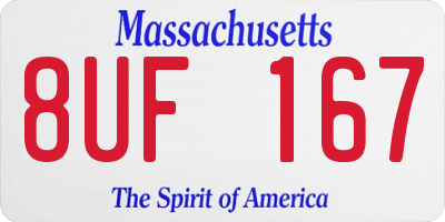 MA license plate 8UF167
