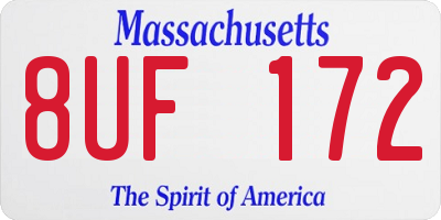 MA license plate 8UF172