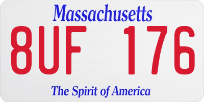 MA license plate 8UF176