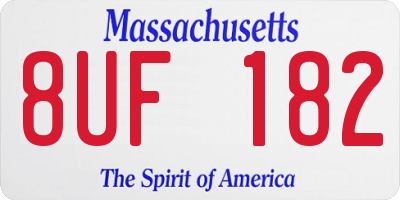 MA license plate 8UF182