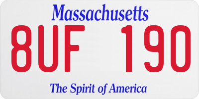 MA license plate 8UF190