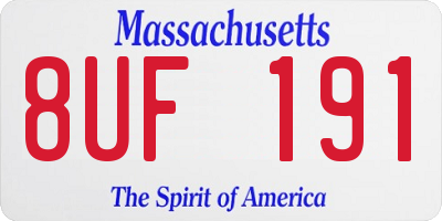 MA license plate 8UF191