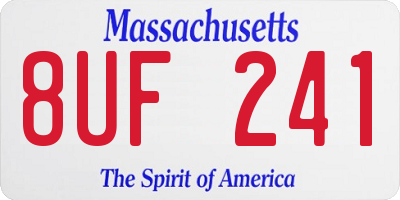 MA license plate 8UF241
