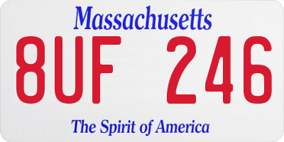 MA license plate 8UF246